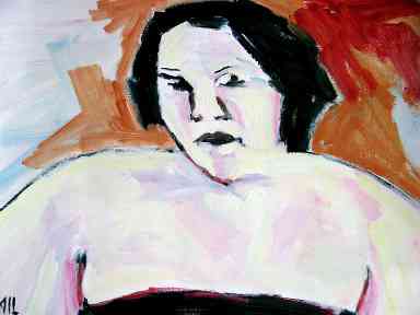 portrait chubby woman