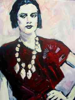 portret vrouw in het rood